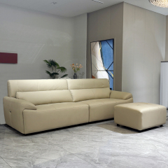 Comfortable beige leather sofa set,Luxurious Custom Beige Leather Sofa Set | Cloud Comfort & Designer Style