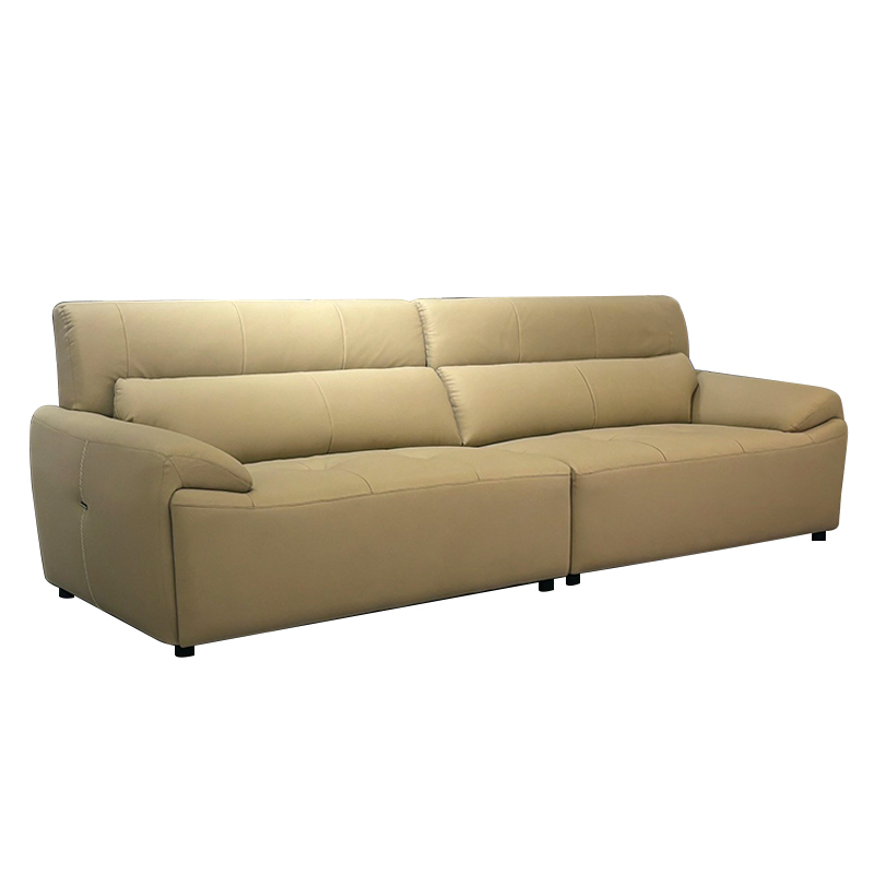 Comfortable beige leather sofa set,Luxurious Custom Beige Leather Sofa Set | Cloud Comfort & Designer Style