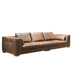 Elegant Tan Leather Sofa Set,Exquisite Custom Leather Sofa Set | Luxurious Living Room Centerpiece