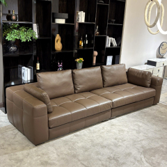 Luxury Tufted Leather Sofa Set,T-Tufted Leather Sofa Set | Custom Designer Comfort