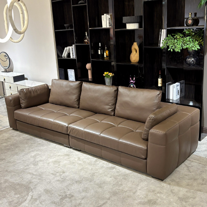 Luxury Tufted Leather Sofa Set,T-Tufted Leather Sofa Set | Custom Designer Comfort