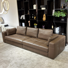 Luxury Tufted Leather Sofa Set,T-Tufted Leather Sofa Set | Custom Designer Comfort