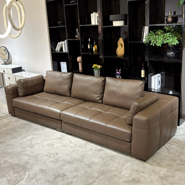 Luxury Tufted Leather Sofa Set,T-Tufted Leather Sofa Set | Custom Designer Comfort