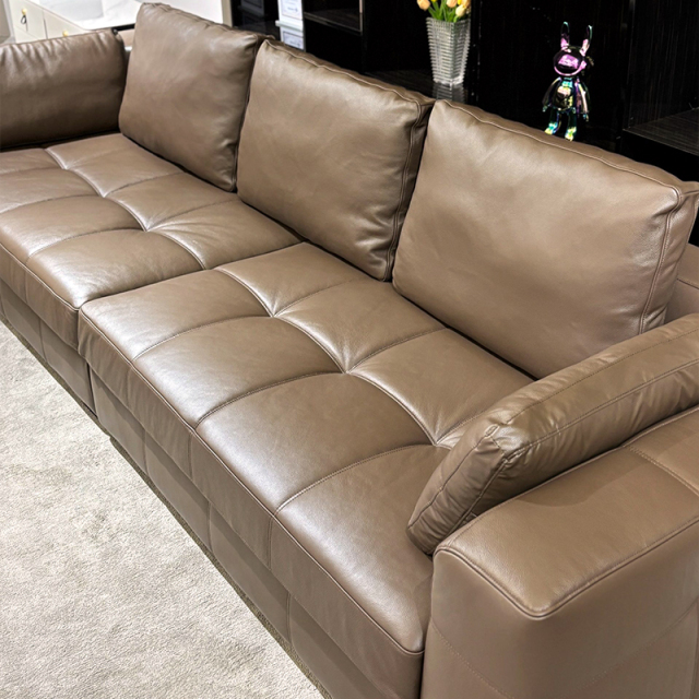 Luxury Tufted Leather Sofa Set,T-Tufted Leather Sofa Set | Custom Designer Comfort