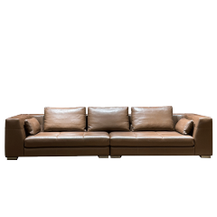 Elegant Tan Leather Sofa Set,Exquisite Custom Leather Sofa Set | Luxurious Living Room Centerpiece