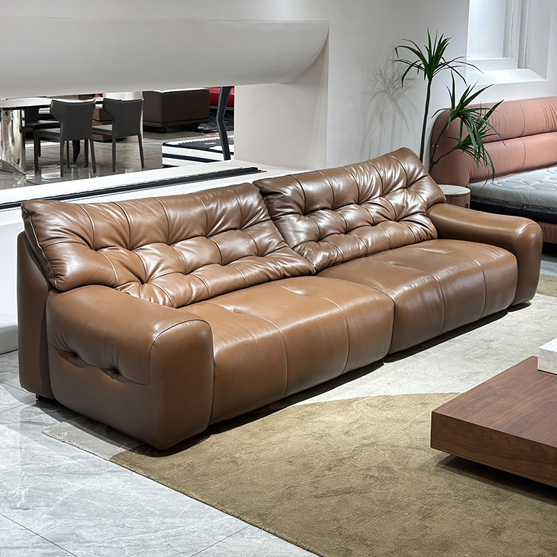 Marshmallow Modular Deep-Seat Cowhide Sofa,Marshmallow Cowhide Sofa | Custom Cloud-Like Comfort & Luxury Design