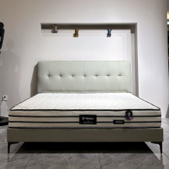 Tufted White Upholstered Bed Frame with Modern,Luxurious Tufted Upholstered Bed Frame | Cloud-Loft Comfort & Custom Elegance