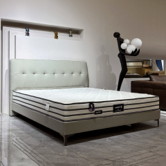 Tufted White Upholstered Bed Frame with Modern,Luxurious Tufted Upholstered Bed Frame | Cloud-Loft Comfort & Custom Elegance