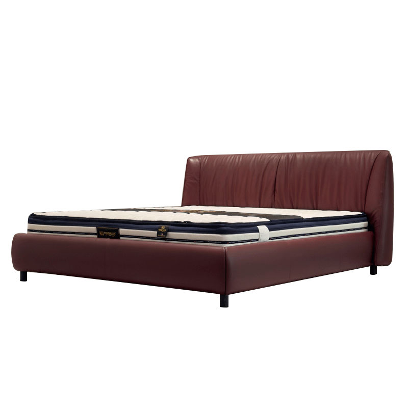 Burgundy Leather Upholstered Bed Frame Set,Burgundy Leather Upholstered Bed Frame Set