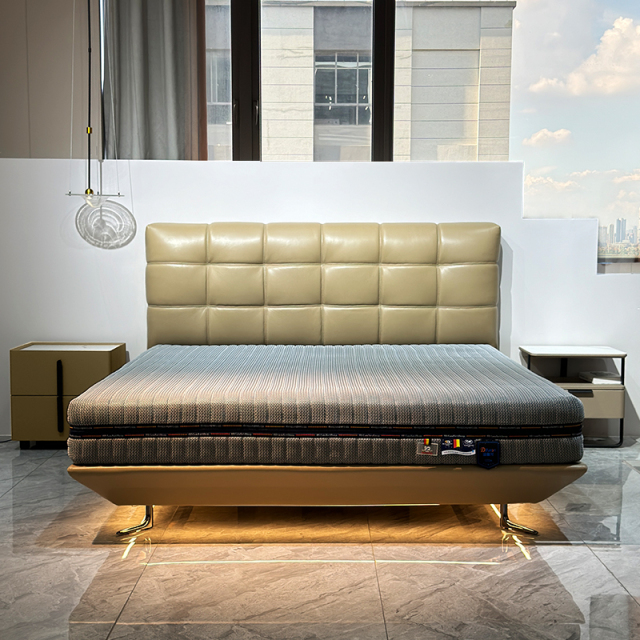 Beige Upholstered Bed Frame with Modern Design,Beige Upholstered Bed Frame | Dreamlike Modern Comfort (Custom Sizes)