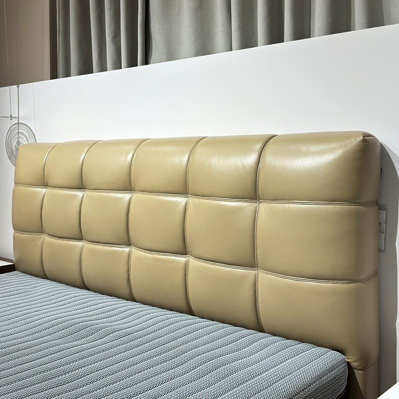 Beige Upholstered Bed Frame with Modern Design,Beige Upholstered Bed Frame | Dreamlike Modern Comfort (Custom Sizes)