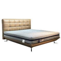 Beige Upholstered Bed Frame with Modern Design,Beige Upholstered Bed Frame | Dreamlike Modern Comfort (Custom Sizes)
