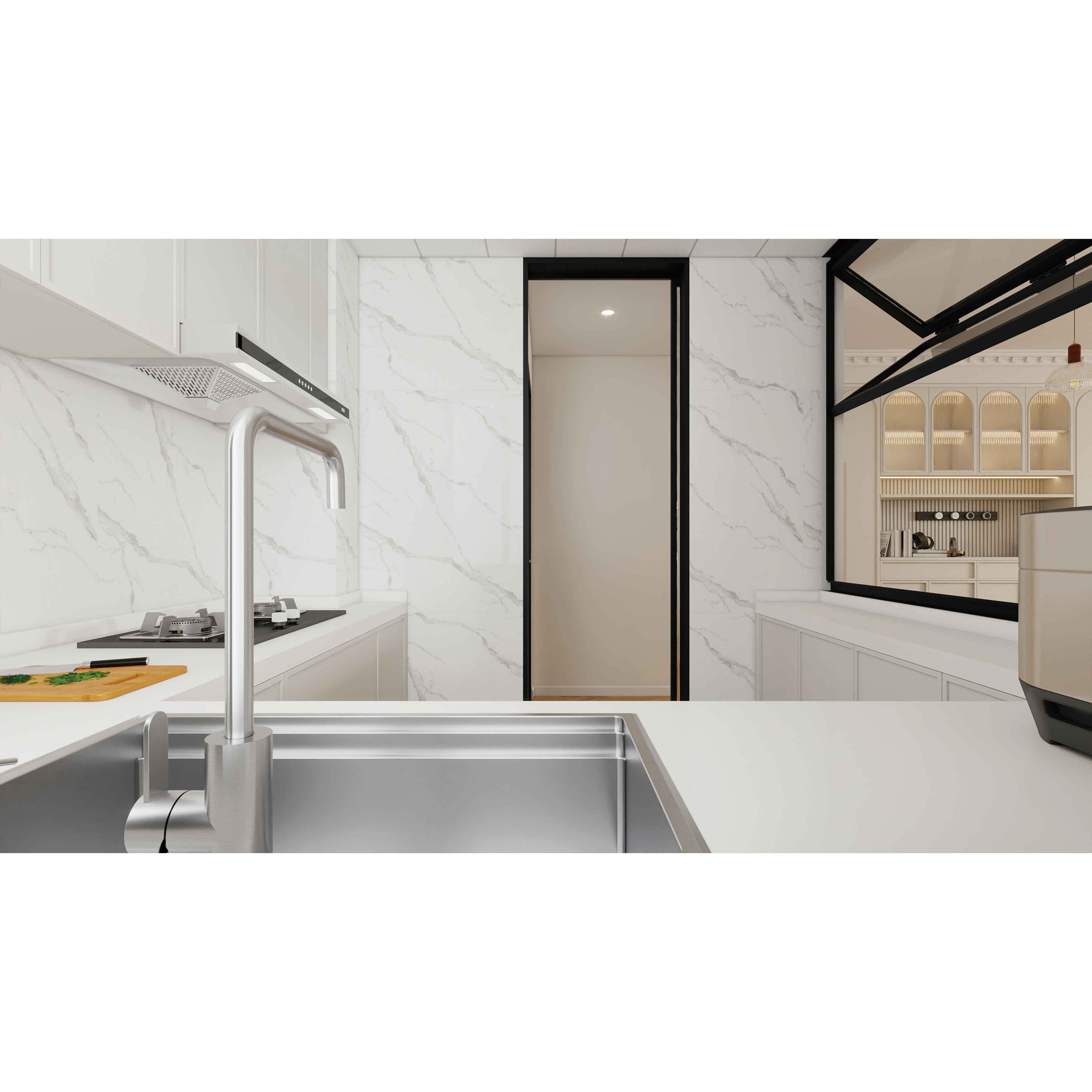 French Inspired Custom Kitchen Set with Marble Backsplash,French Inspired Custom Kitchen Set with Marble Backsplash