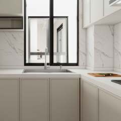 French Inspired Custom Kitchen Set with Marble Backsplash,French Inspired Custom Kitchen Set with Marble Backsplash