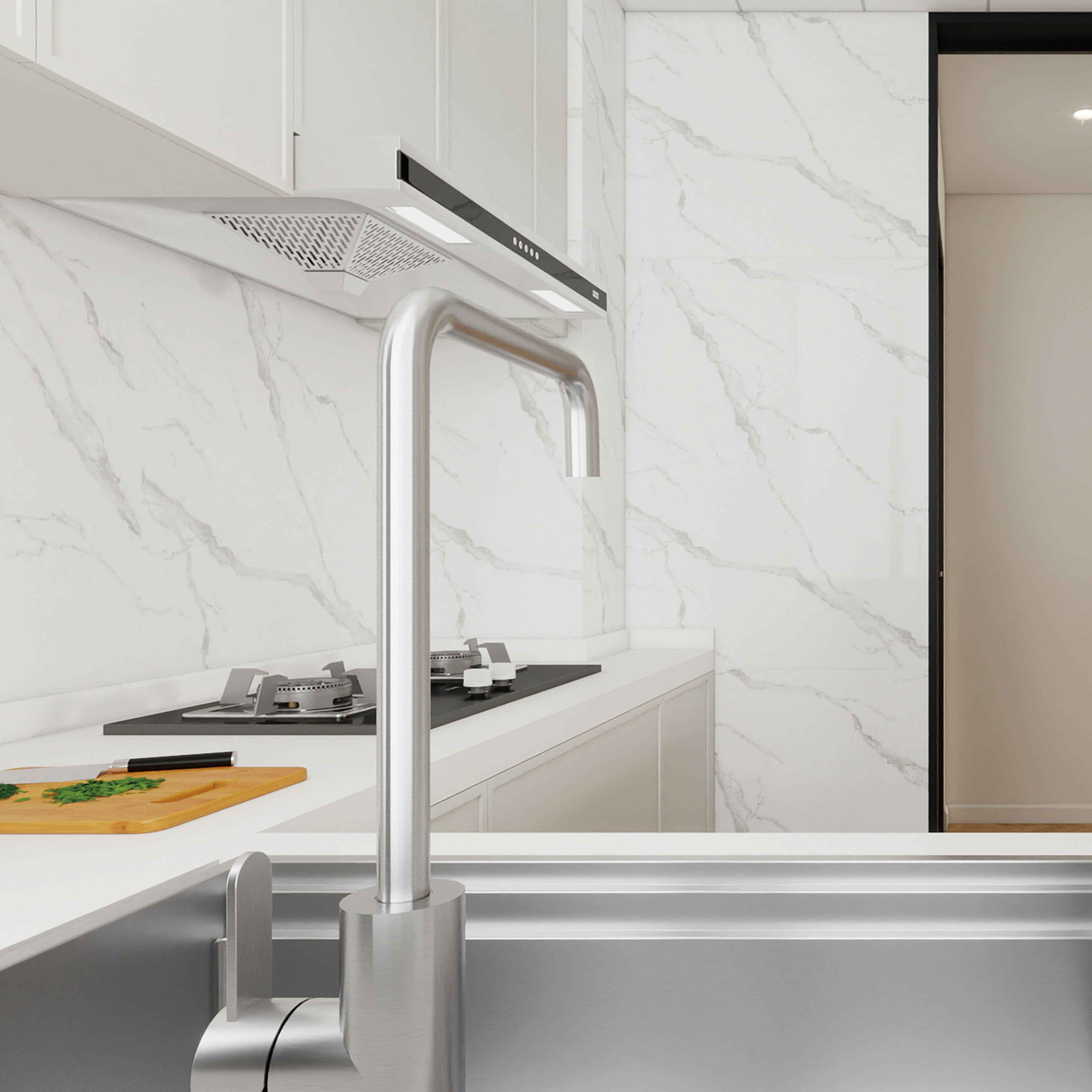 French Inspired Custom Kitchen Set with Marble Backsplash,French Inspired Custom Kitchen Set with Marble Backsplash