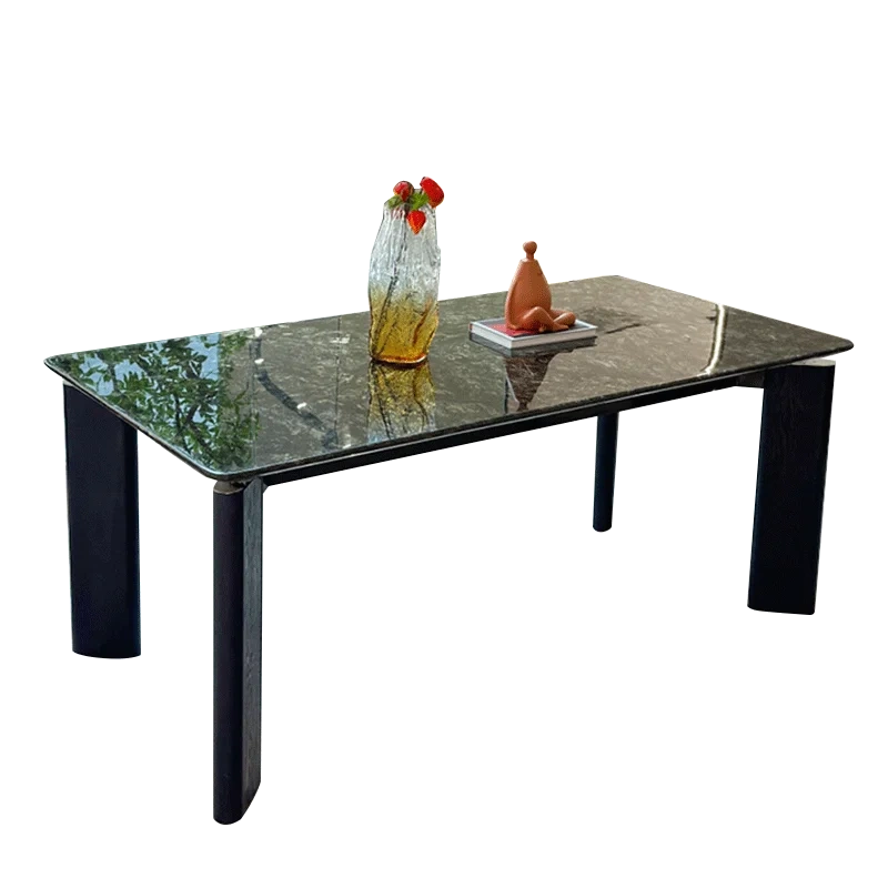 Luxurious Marble Top Dining Table with Black Leg,Luxurious Marble Top Dining Table with Black Leg