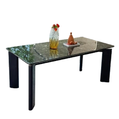 Luxurious Marble Top Dining Table with Black Leg,Luxurious Marble Top Dining Table with Black Leg