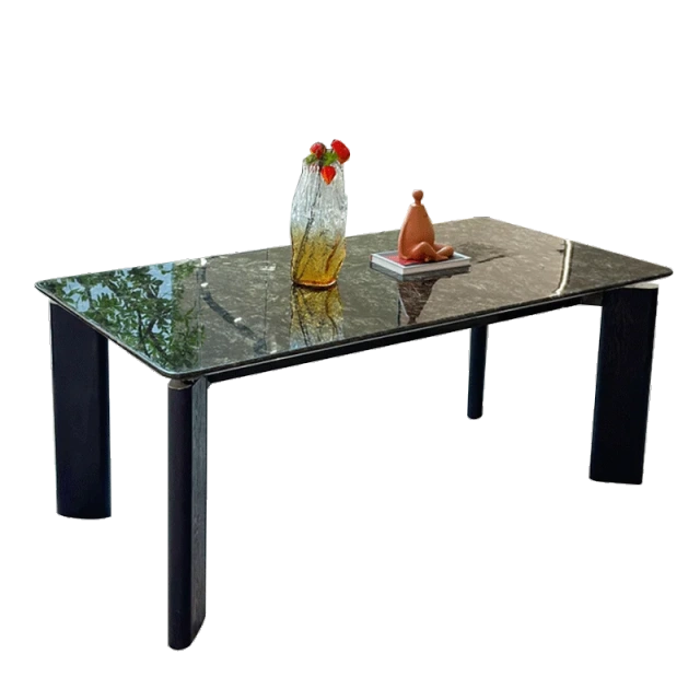 Luxurious Marble Top Dining Table with Black Leg,Luxurious Marble Top Dining Table with Black Leg