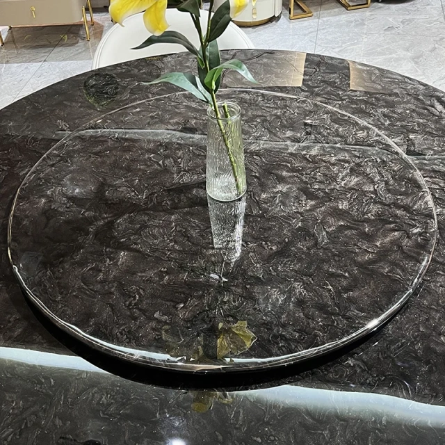 Elegant Marble Round Dining Table with Solid Base,Elegant Marble Round Dining Table with Solid Base