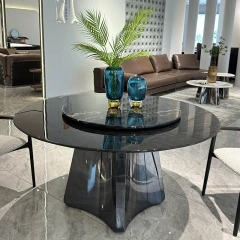 Elegant Marble Round Dining Table with Solid Base,Elegant Marble Round Dining Table with Solid Base