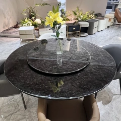 Elegant Marble Round Dining Table with Solid Base,Elegant Marble Round Dining Table with Solid Base