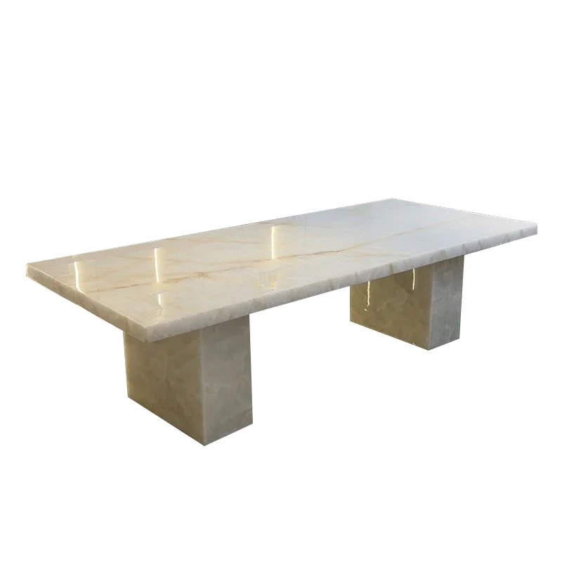 Modern Glass Top Dining Table with LED Base,Enchanted LED Dining Table | Luminous Marble Glass Top for Dreamy Gatherings