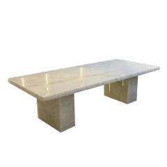 Modern Glass Top Dining Table with LED Base,Enchanted LED Dining Table | Luminous Marble Glass Top for Dreamy Gatherings