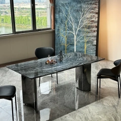 Marble Top Rectangular Dining Table with Metal Legs,Marble Top Rectangular Dining Table with Metal Legs