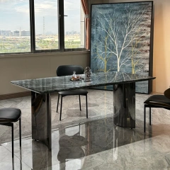 Marble Top Rectangular Dining Table with Metal Legs,Marble Top Rectangular Dining Table with Metal Legs