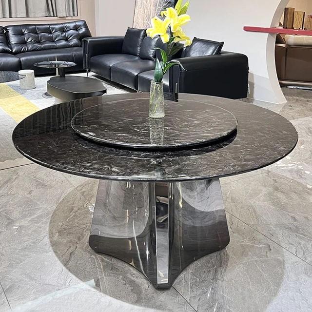Elegant Marble Round Dining Table with Solid Base,Elegant Marble Round Dining Table with Solid Base