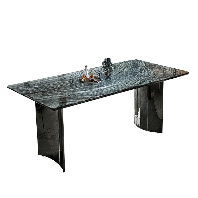 Marble Top Rectangular Dining Table with Metal Legs,Marble Top Rectangular Dining Table with Metal Legs