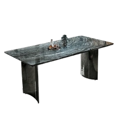 Marble Top Rectangular Dining Table with Metal Legs,Marble Top Rectangular Dining Table with Metal Legs