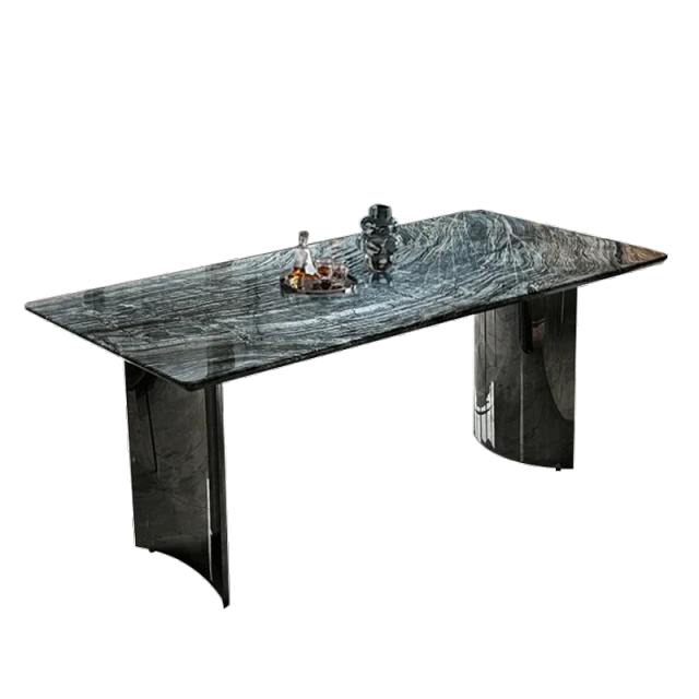 Marble Top Rectangular Dining Table with Metal Legs,Marble Top Rectangular Dining Table with Metal Legs