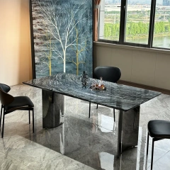 Marble Top Rectangular Dining Table with Metal Legs,Marble Top Rectangular Dining Table with Metal Legs