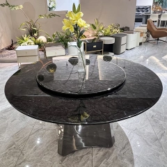 Elegant Marble Round Dining Table with Solid Base,Elegant Marble Round Dining Table with Solid Base