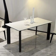 Modern Rectangular Dining Table with Black Metal Legs,Modern Rectangular Dining Table with Black Metal Legs | Custom Luxury for InspiredKeywords