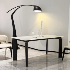 Modern Rectangular Dining Table with Black Metal Legs,Modern Rectangular Dining Table with Black Metal Legs | Custom Luxury for InspiredKeywords