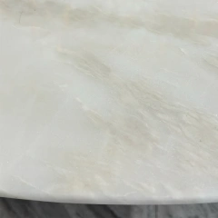 Elegant White Marble Round Dining Table with Metal Base,Elegant White Marble Round Dining Table with Metal Base