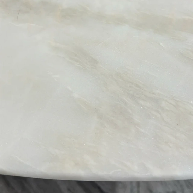 Elegant White Marble Round Dining Table with Metal Base,Elegant White Marble Round Dining Table with Metal Base