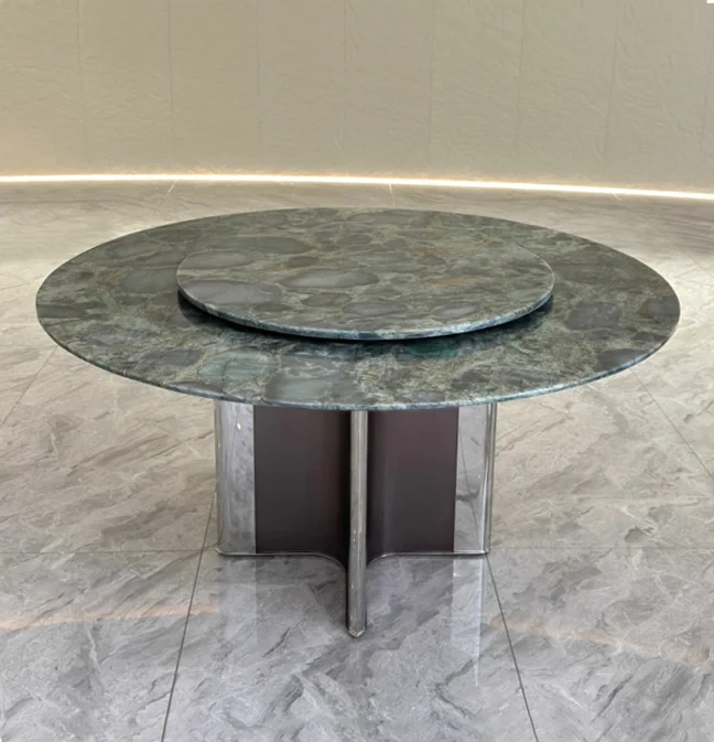 Marble Top Round Dining Table with Steel Stand,Marble Top Round Dining Table with Steel Stand | Sculptural Luxury for Timeless Gatherings