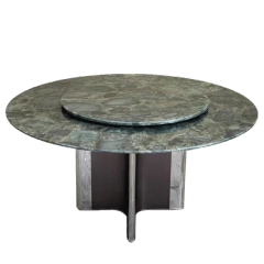 Marble Top Round Dining Table with Steel Stand,Marble Top Round Dining Table with Steel Stand | Sculptural Luxury for Timeless Gatherings