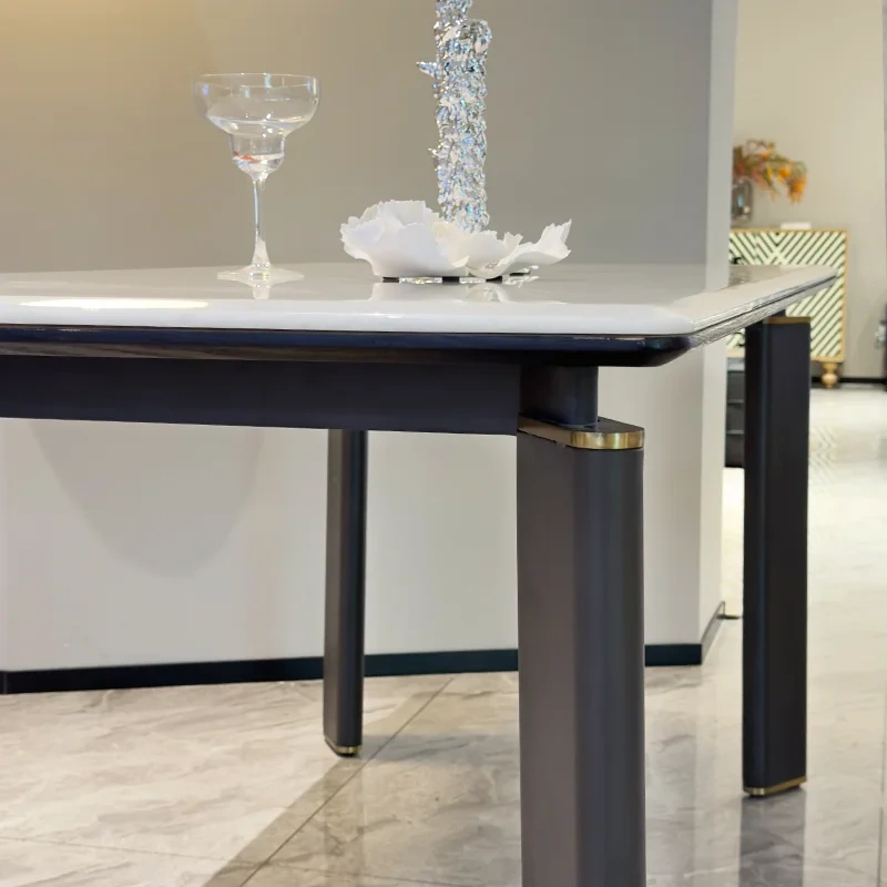 Modern Rectangular Dining Table with Black Metal Legs,Modern Rectangular Dining Table with Black Metal Legs | Custom Luxury for InspiredKeywords