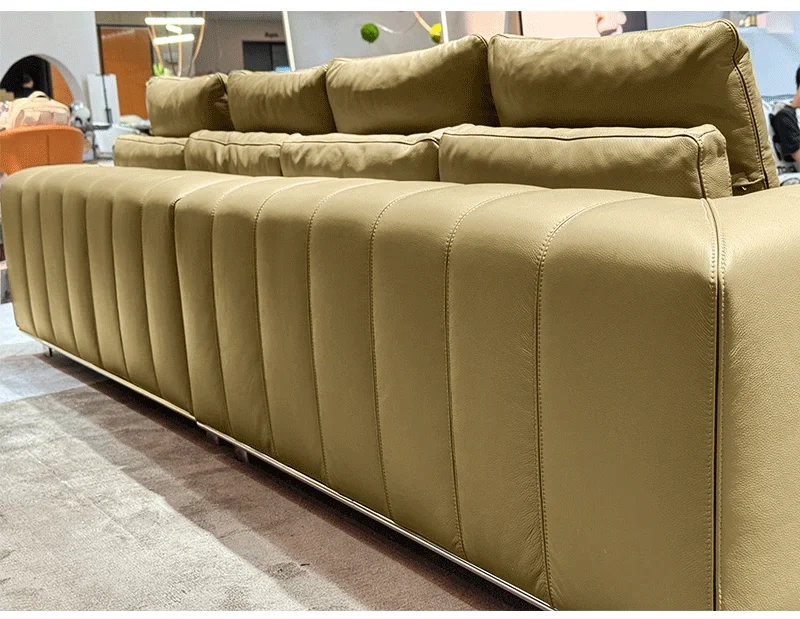 Chic L-Shaped Leather Sofa with Built-in Table,Chic L-Shaped Leather Sofa with Built-in Table | Luxurious Comfort for Modern Living