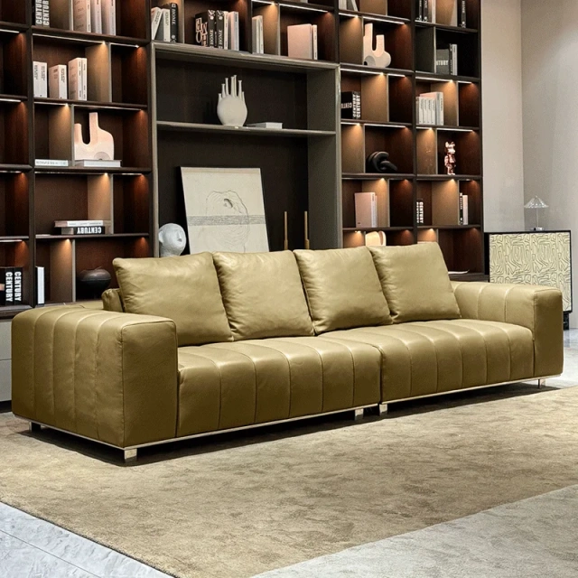 Chic L-Shaped Leather Sofa with Built-in Table,Chic L-Shaped Leather Sofa with Built-in Table | Luxurious Comfort for Modern Living
