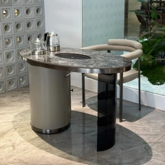 Luxury Granite Tea Table Set with Modern Stools,Luxury Granite Tea Table Set with Modern Stools | Sensory Elegance for Discerning Living Spaces