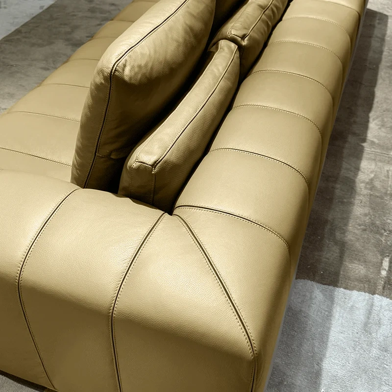 Chic L-Shaped Leather Sofa with Built-in Table,Chic L-Shaped Leather Sofa with Built-in Table | Luxurious Comfort for Modern Living