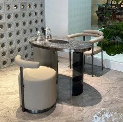 Luxury Granite Tea Table Set with Modern Stools,Luxury Granite Tea Table Set with Modern Stools | Sensory Elegance for Discerning Living Spaces