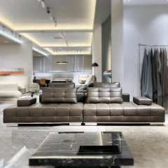 Modern Brown Leather Sectional Sofa with Chaise,Modern Brown Leather Sectional Sofa with Chaise | Sensory Luxury for Soulful Living