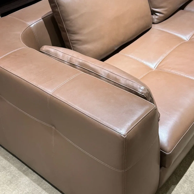 Stylish Brown Leather Sofa with Luxurious Design,Timeless Brown Leather Sofa | Sculptural Luxury Seating Experience