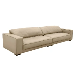 Stylish Beige Leather Sofa with Minimalist Design,Stylish Beige Leather Sofa with Minimalist Design